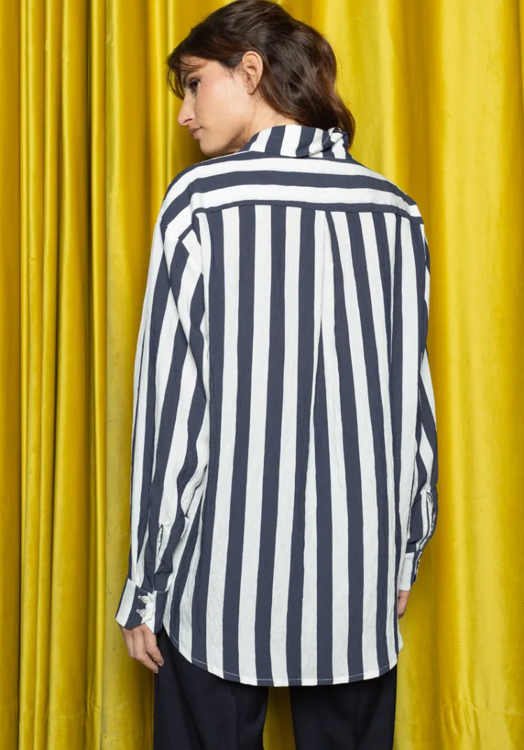chemise_agora_navy_stripes_4.webp Discount Chemise AGORA Tops & Tees | Chemises