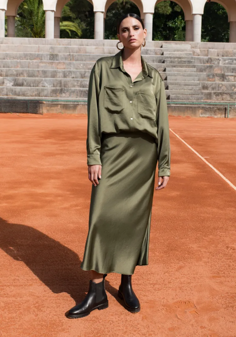 chemise_agora_satin_kaki_2.webp Hot Chemise AGORA Tops & Tees | Chemises