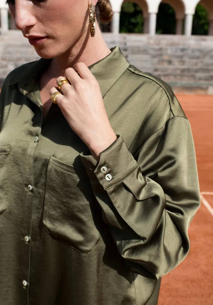 chemise_agora_satin_kaki_4.webp Hot Chemise AGORA Tops & Tees | Chemises