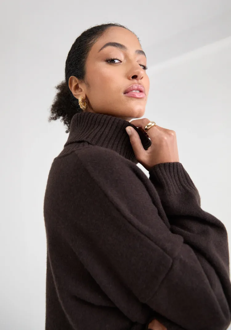 pull_jacinto_ebne_2.webp Cheap Pull JACINTO Ebène Sweats & Mailles