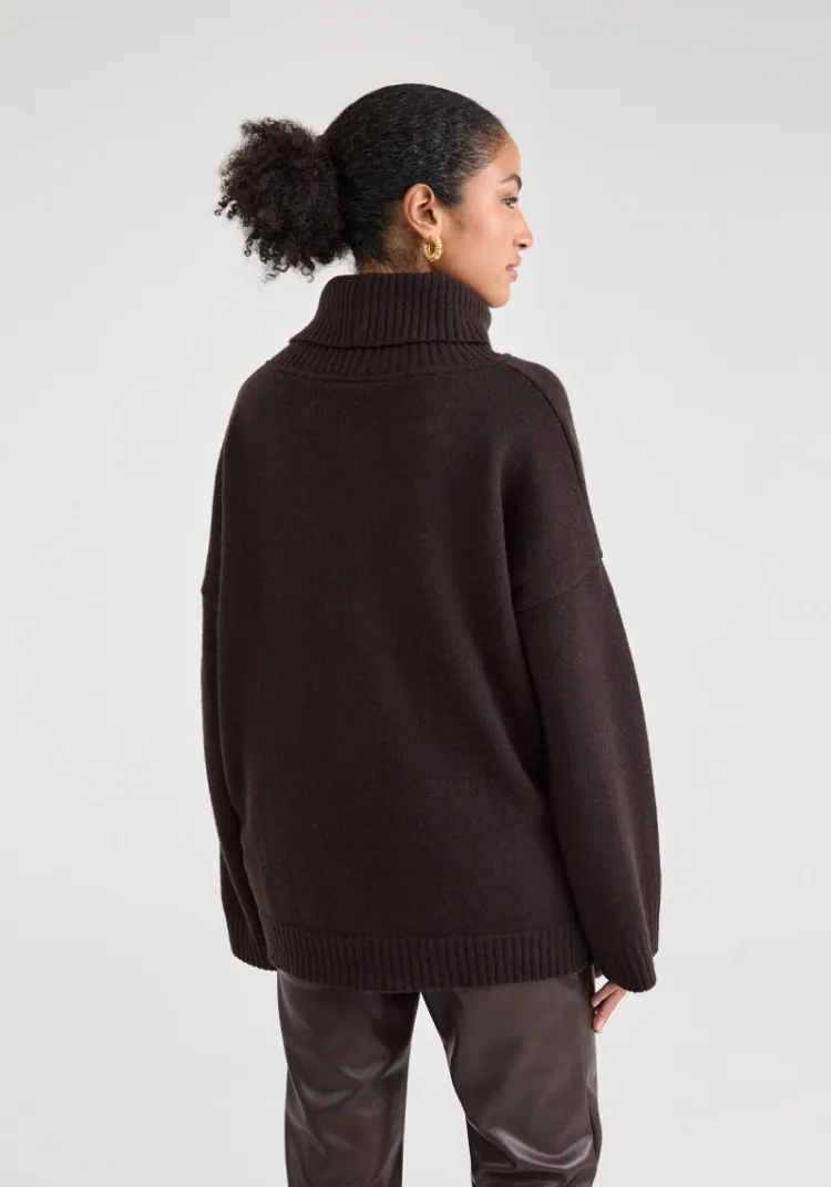 pull_jacinto_ebne_3.webp Cheap Pull JACINTO Ebène Sweats & Mailles