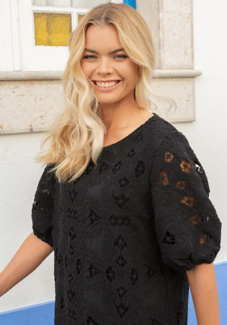 robe_agua_broderie_black_3.webp Best Robe AGUA Black Dresses