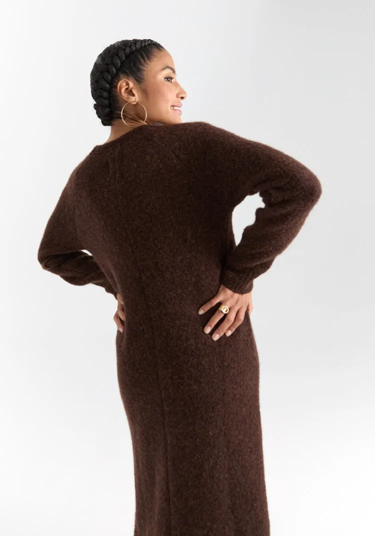 robe_maille_elva_chocolat_2.webp Clearance Robe maille ELVA Dresses | Sweats & Mailles