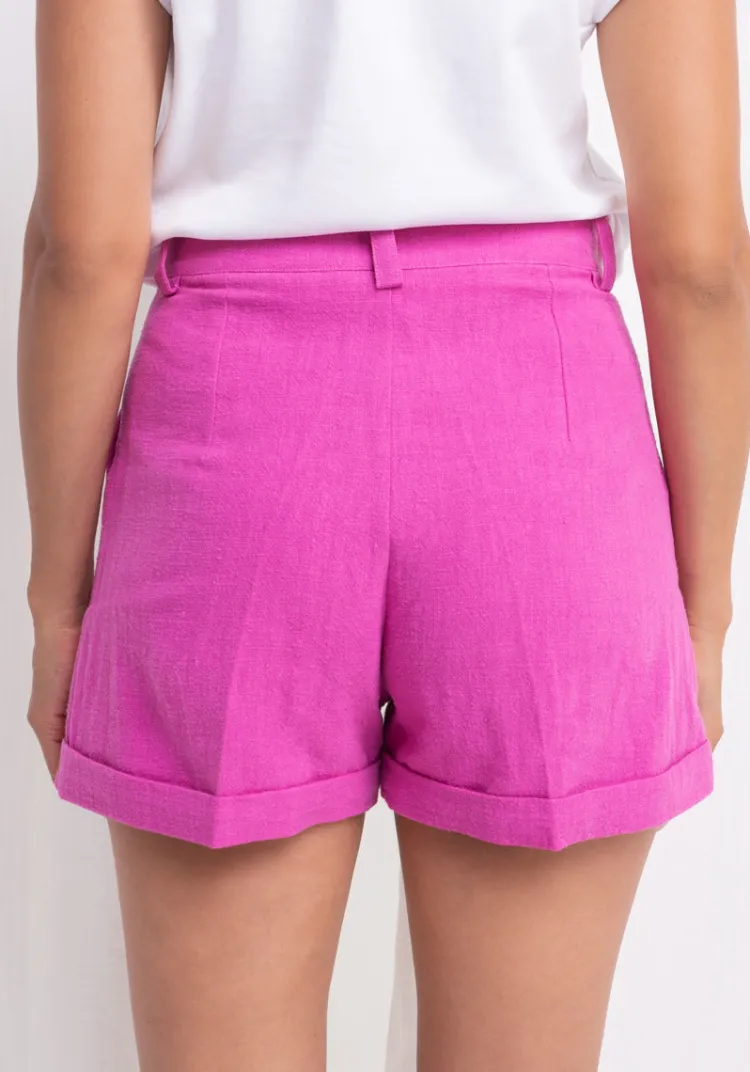 short_fica_lin_fuchsia_4.webp Best Sale Short FICA Jupes & Shorts