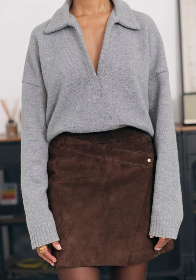 songe_studio__jupe_cuir_bahru_brown_7.webp Store & SONGE Studio & Jupe cuir BAHRU Jupes & Shorts | Leather