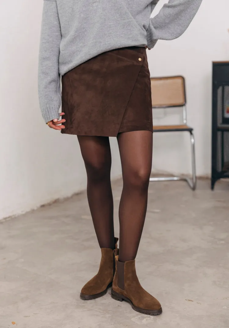songe_studio__jupe_cuir_bahru_brown_8.webp Store & SONGE Studio & Jupe cuir BAHRU Jupes & Shorts | Leather