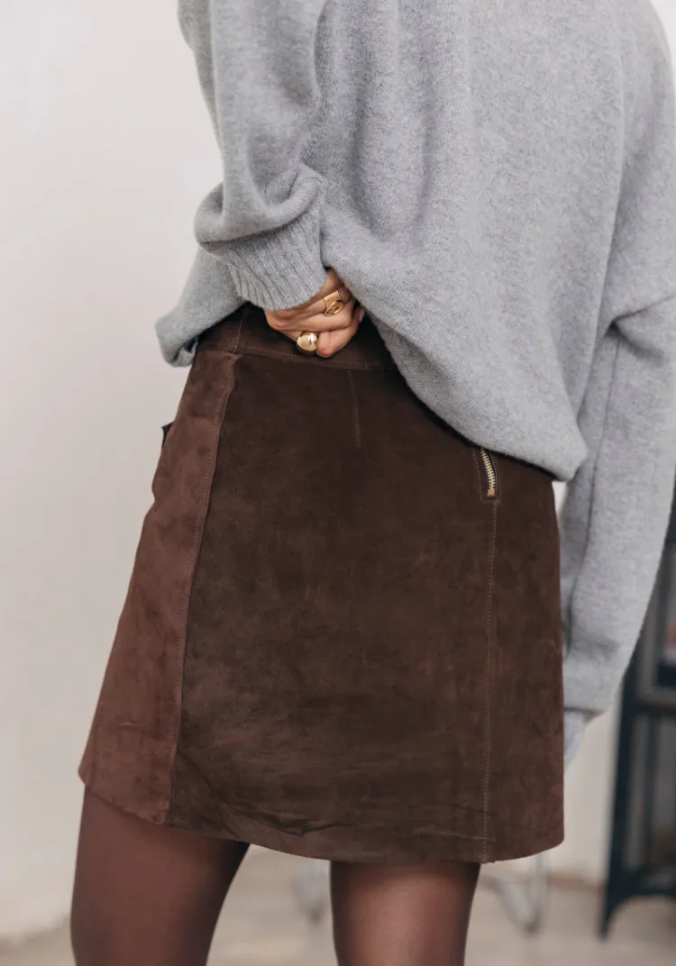 songe_studio__jupe_cuir_bahru_brown_9.webp Store & SONGE Studio & Jupe cuir BAHRU Jupes & Shorts | Leather
