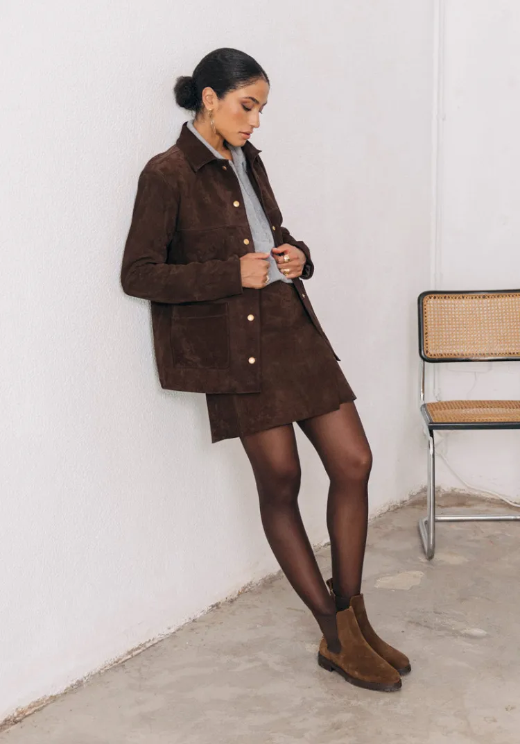songe_studio__veste_cuir_vedras_brown_2.webp Discount & SONGE Studio & Veste cuir VEDRAS Leather | Jackets And Coats