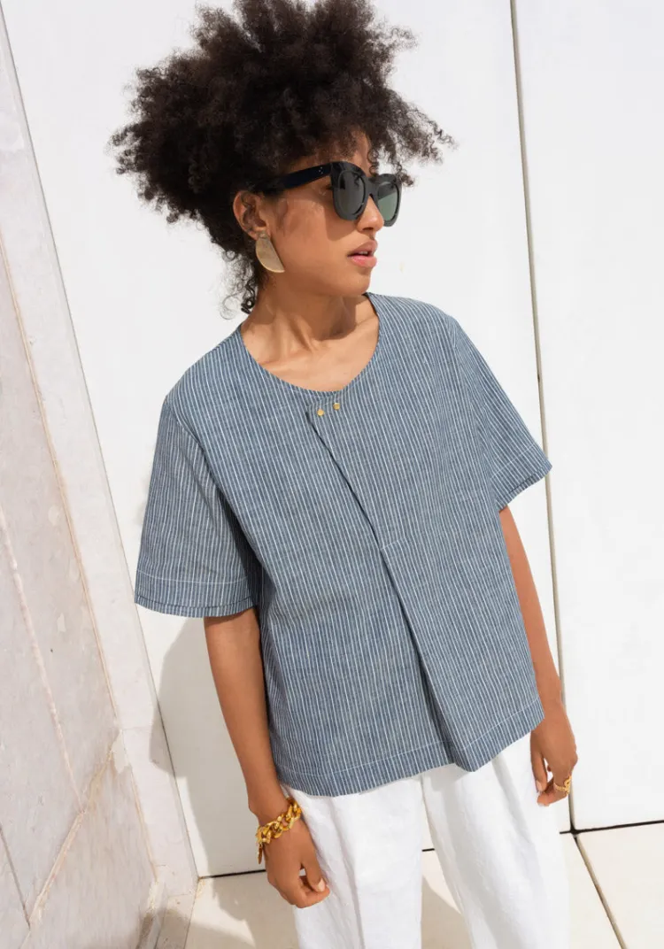 top_santos_blue_stripes_2.webp Best Sale Top SANTOS Tops & Tees