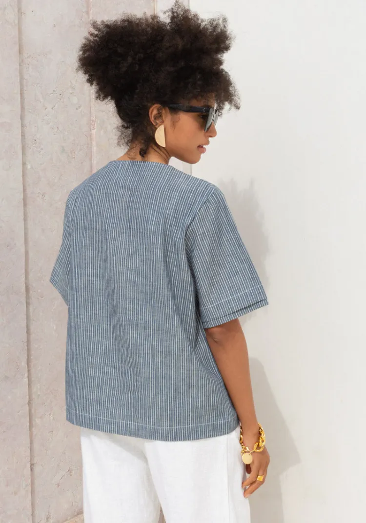 top_santos_blue_stripes_4.webp Best Sale Top SANTOS Tops & Tees