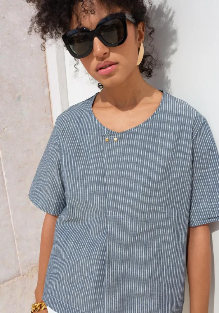 top_santos_blue_stripes_7.webp Best Sale Top SANTOS Tops & Tees