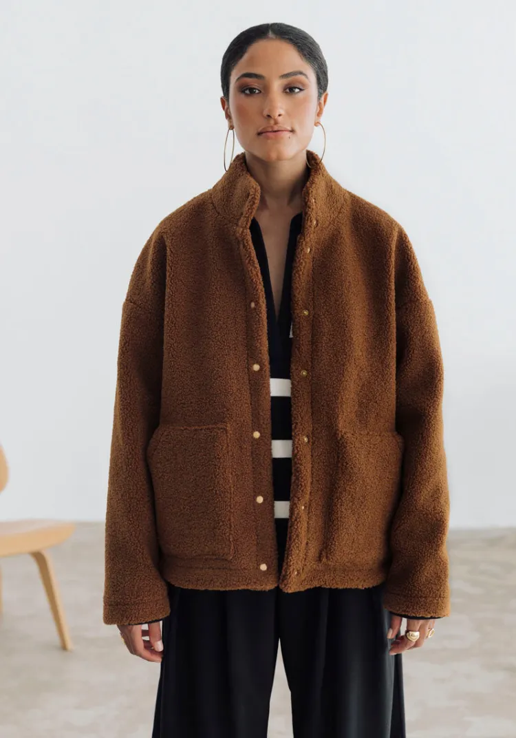 veste_atiba_shearling_cognac_3.webp Sale Veste ATIBA Shearling Cognac Jackets And Coats