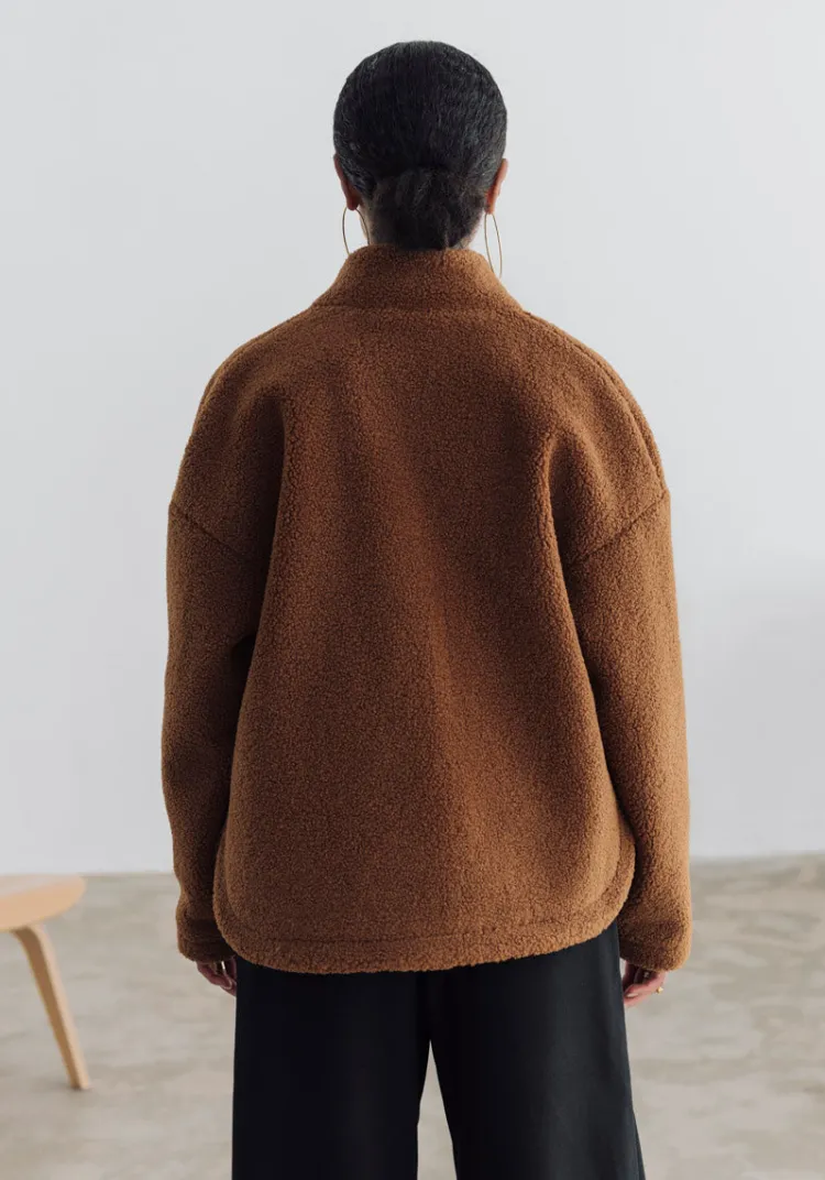 veste_atiba_shearling_cognac_7.webp Sale Veste ATIBA Shearling Cognac Jackets And Coats