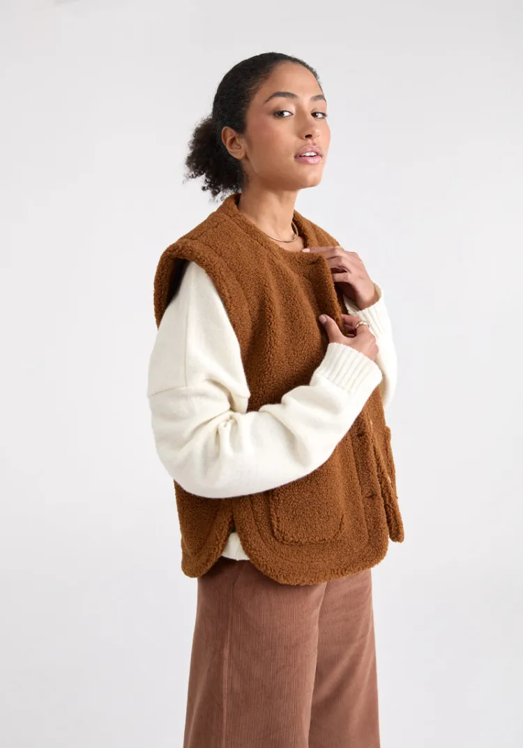 veste_ouro_shearling_cognac_5.webp Clearance Veste OURO Shearling Cognac Jackets And Coats