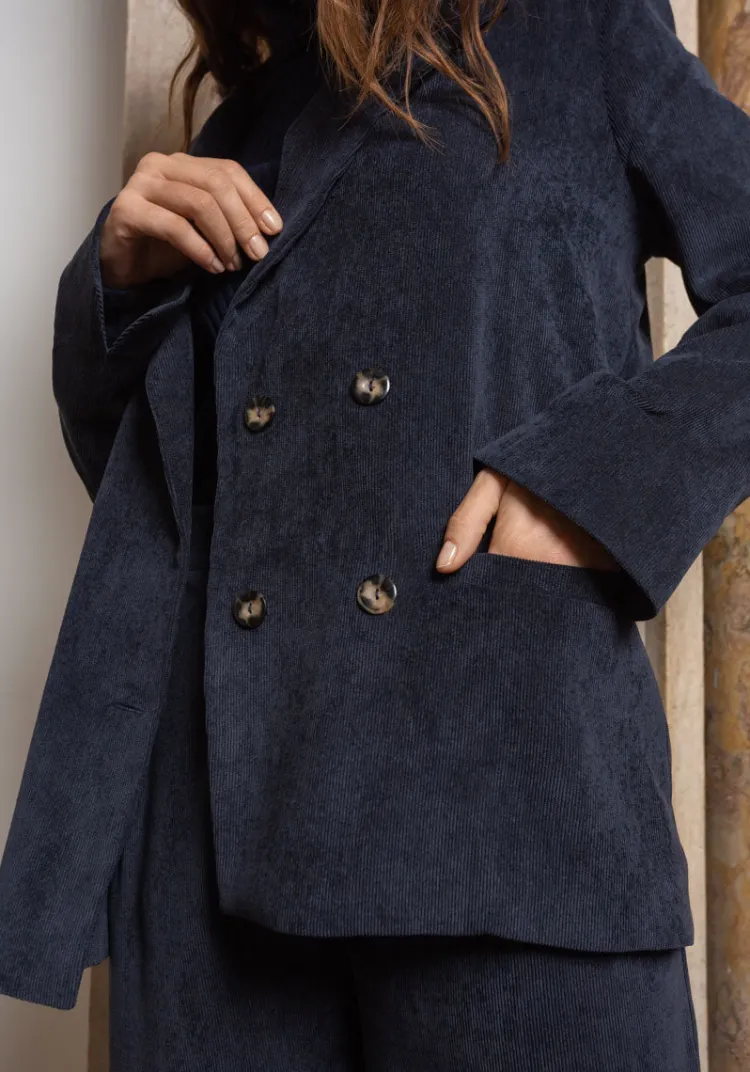 veste_peral_navy_stone_velvet_3.webp Clearance Veste PERAL Velvet Jackets And Coats